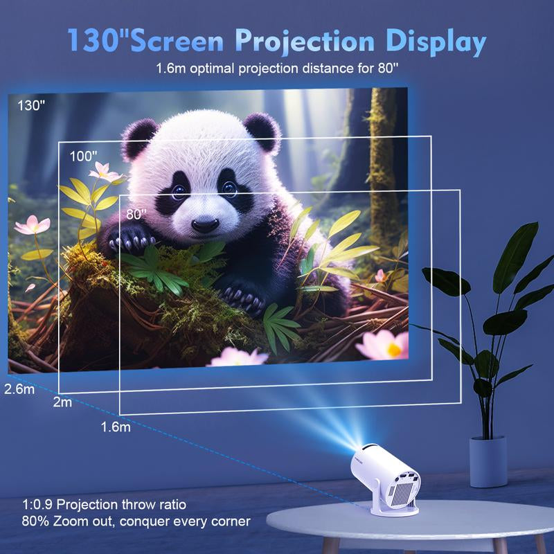 [US Warehouse] Magcubic Hy300Pro Projector 290ANSI Dual Wifi6 4K 1080P Decode Auto Keystone Correction Wireless BT5.4 130"Screen 1280*720P Android 11 Built-In Speaker Allwinner H713 180° Rotatable Mini Portable Home Cinema Outdoor Audio Black Friday Gift