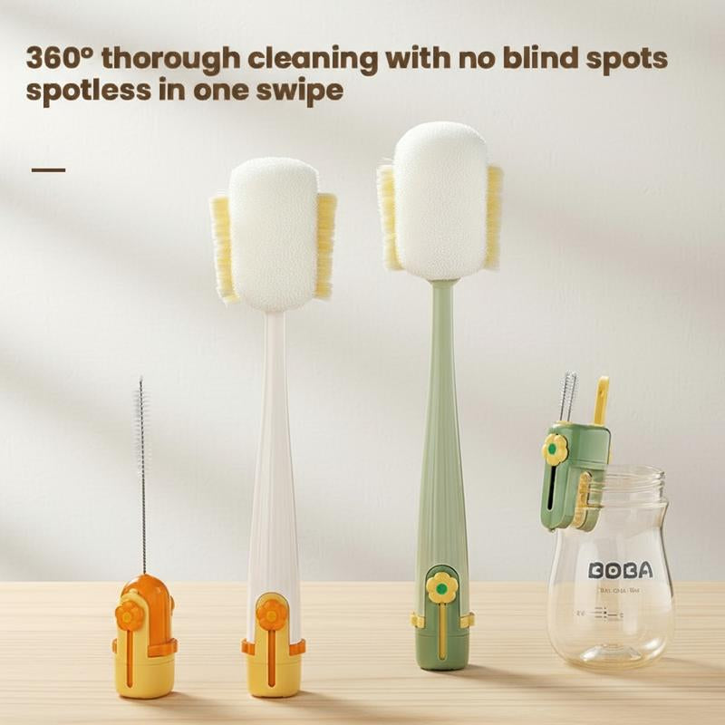 Multifunctional 5-In-1 Bottle Brush – Great for Cleaning Cup Lids & Home Kitchen Chores