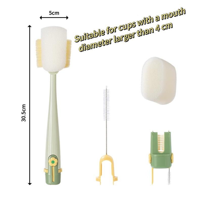 Multifunctional 5-In-1 Bottle Brush – Great for Cleaning Cup Lids & Home Kitchen Chores
